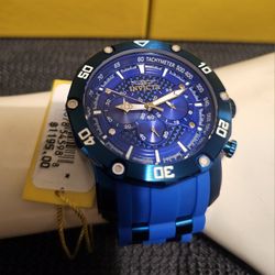 ""🚨❤️💘💙💌💝🎁🚨PERFECT GIFT FOR VALENTINE'S DAY"" NEW MEN'S LUXURY SPORTY NICE BLUE TONE 50mm FACE 100% AUTHENTIC IN*VIC*TA CHRONO⌚️ 