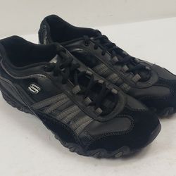 Skechers Womens Compulsions Blender Shoes Walking Black Sneaker Size 9