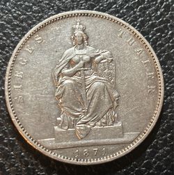 1 Thaler 1871. Coin of Prussia