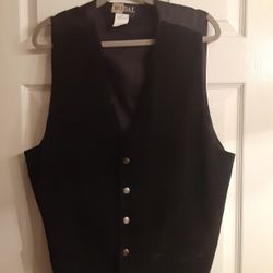 Men's Suede Snap Vest XXL