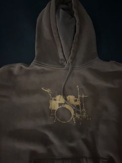 Brown Drum Kit Graphic Pullover Hoodie