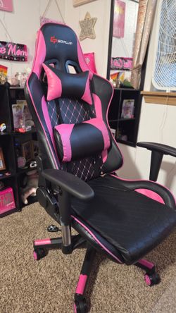 Goplus Pink & Black Gaming Chair