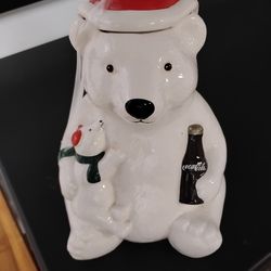 Vintage Coke A Cola Ceramic Cookie Jar Very good condition Collectable