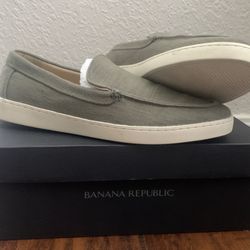 NWB BANANA REPUBLIC Minimal Linen Boater Shoes Men's Size 9 Olive