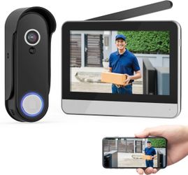 Brand New  Wireless Smart Video Doorbell System,7" Touchscreen Display,1080P Video Doorbell Camera