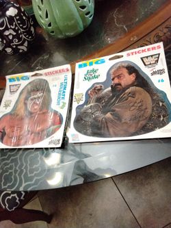 WF WORLD WRESTING FEDERATION 2 VINTAGE STICKERS