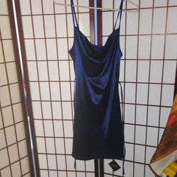 beautiful dark Blue Silky Dress