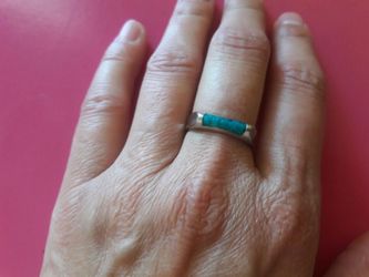 Size 7 silver and turquoise ring