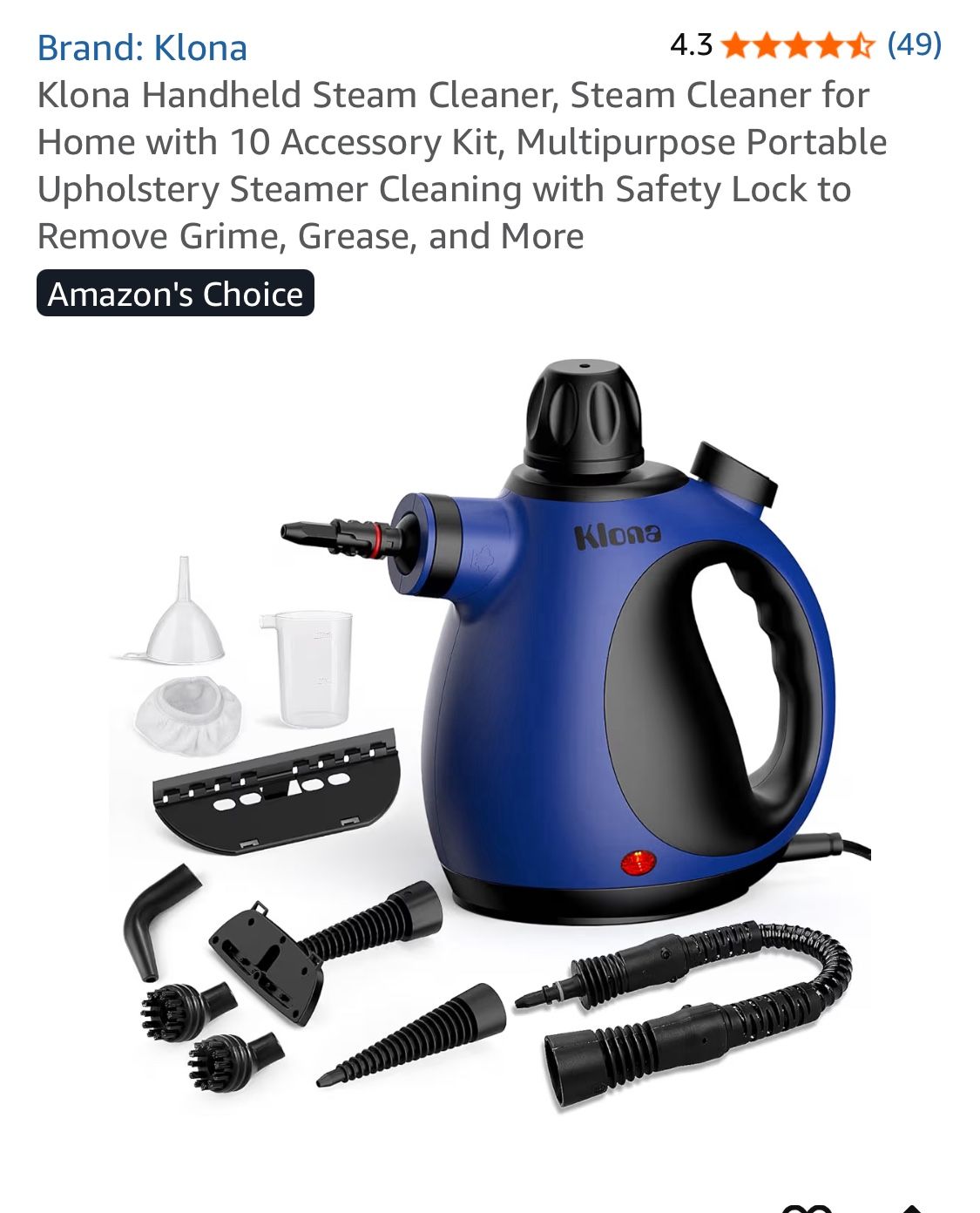 Klon A New Handheld Steam Cleaner, W 10 Accessories
