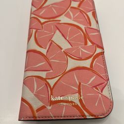 Kate Spade Spencer grapefruit iPhone 13 Pro magnetic wrap folio case