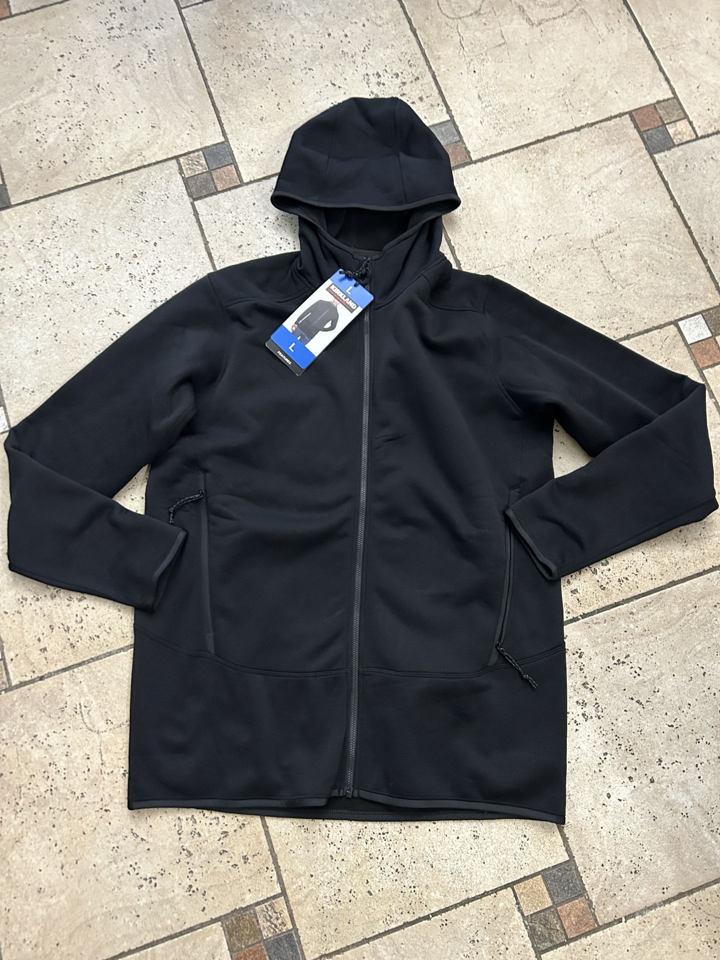 NWT Men’s hooded full zip fleece jacket Size L