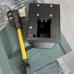 30 Amp RV Outlet Box Pre-Drilled, 125 Volt NEMA TT-30R RV Plug, ETL Listed, Enclosed Lockable Weatherproof Outdoor Electrical Receptacle Panel for RV/