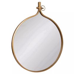 Yitro Gold Brass Metal circular circle  Framed Wall Mirror - Kate & Laurel All Things Decor 29” diameter