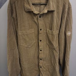 Stone Island Yellow Corduroy Flannel - Size Large
