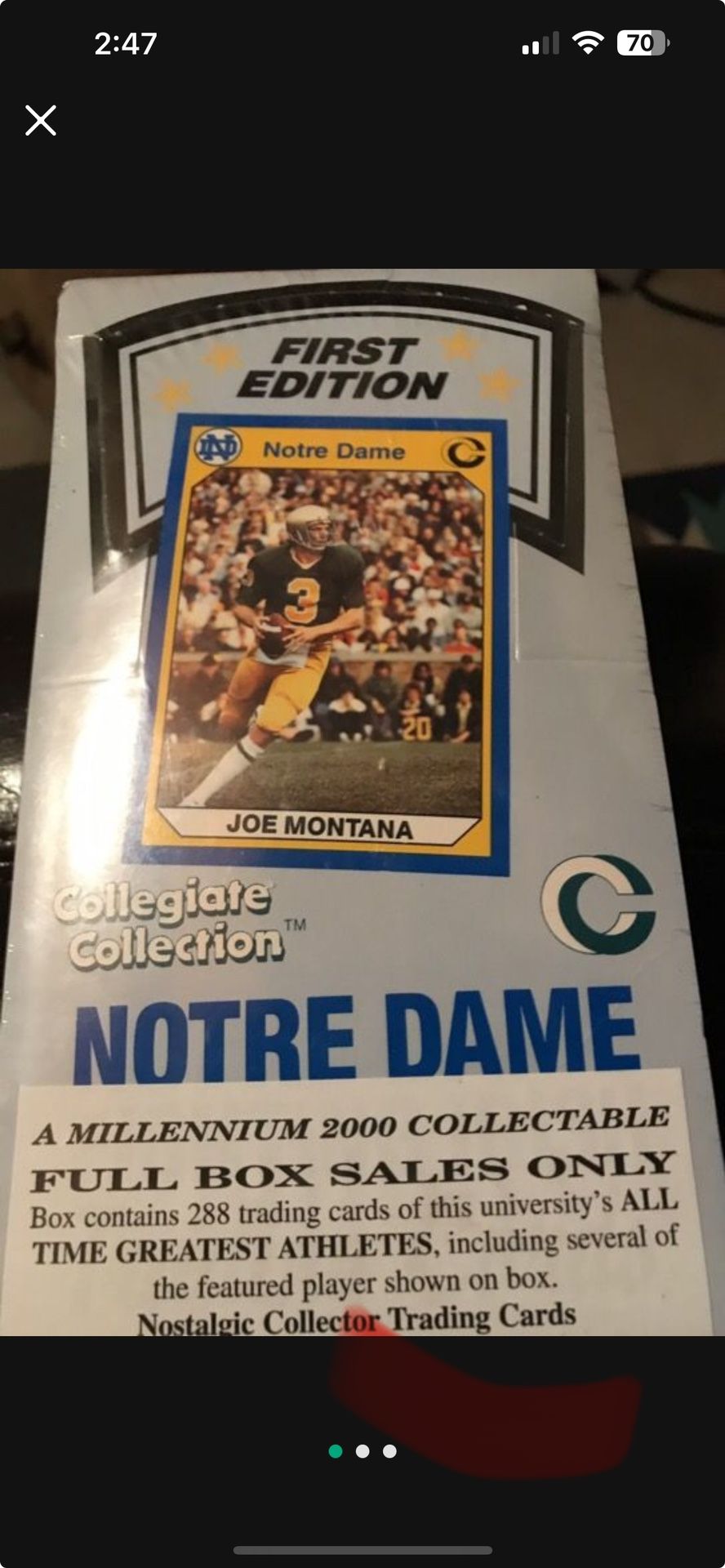Notre Dame First Edition Trading Cards - 2 Boxes