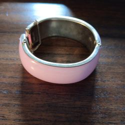 1960's Bangle Bracelet Pink Marked Hong Kong