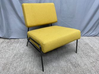 WEST ELM Wire Frame Dijon Yellow Slipper Accent Chair