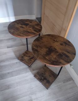 Brand new in box table set of two wood and metal 16x24