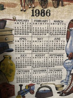 1986 Linen Hanging Wall Calendar for Sale in Modesto, CA - OfferUp