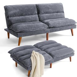 BRAND NEW 
Flamaker Convertible Futon Sofa Bed Futon Couch with Adjustable Back Upholstered Sleeper Sofa Bed for Living Room Furniture (Corduroy,Grey)