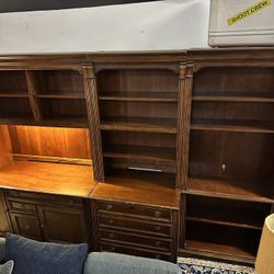 5 Piece Office Display Wall Unit w/filing cabinet