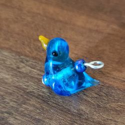 Bluebird Of Happiness Glass Charm Pendant 