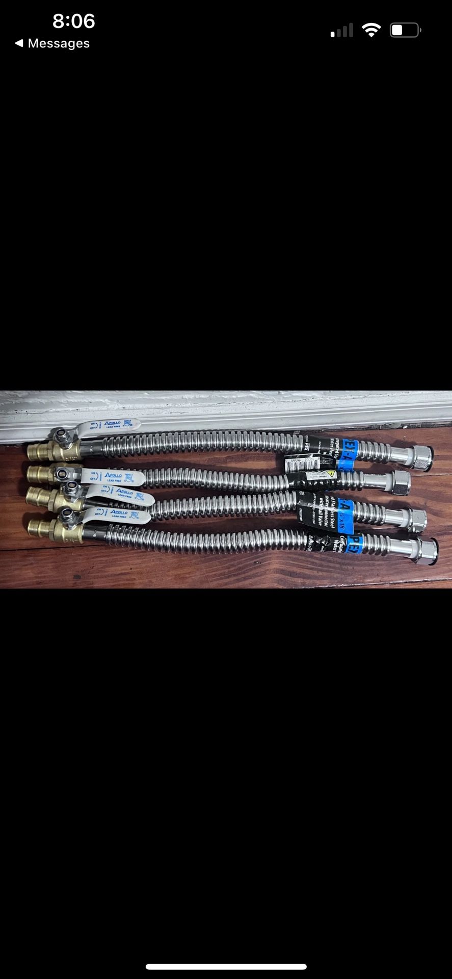 4PK Apollo 3/4" Brass PEX-A Barb x FNPT x18" Water Heater Connector w/Ball Valve