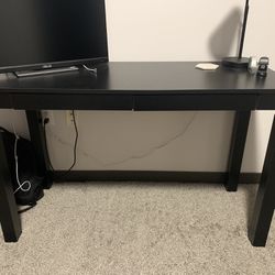 Black Desk With 2 Small Drawers