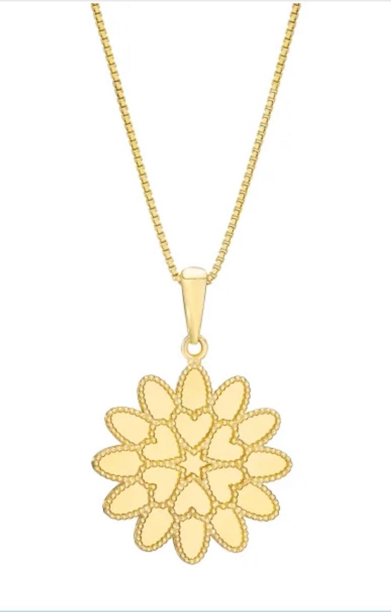 14kt Yellow Gold Flower Pendant