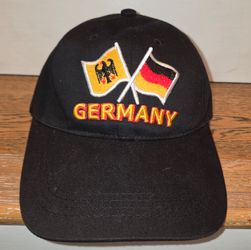 "Germany" - Baseball Hat - Adjustable Velcro Back - Polyester - Black