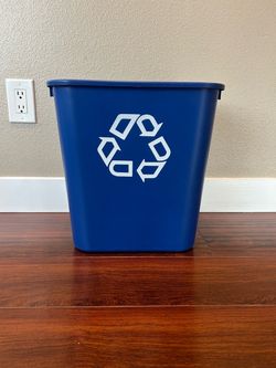Blue Plastic Desktop Recycling Bin