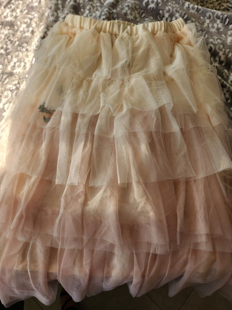 Wicked Adult Tulle Blush Graphic Long Skirt