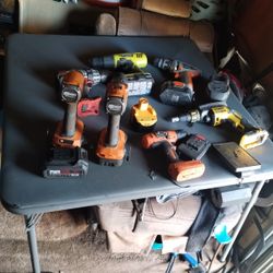 Ridgid Subcompact Impact And 1/2"Metal Chuck Drill  Only One Working Battery Battery No Charger 
