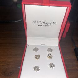 Real Diamond Earrings Set