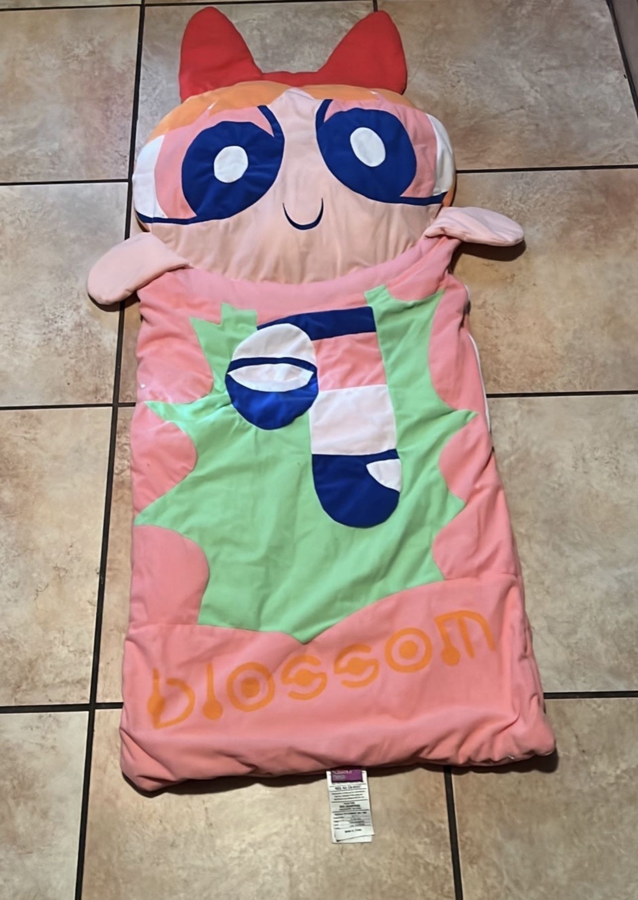 Vintage 2001 Cartoon Network The Powerpuff Girls Big Head Blossom Sleeping Bag
