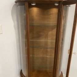 Antique Lighted Curio Cabinet 