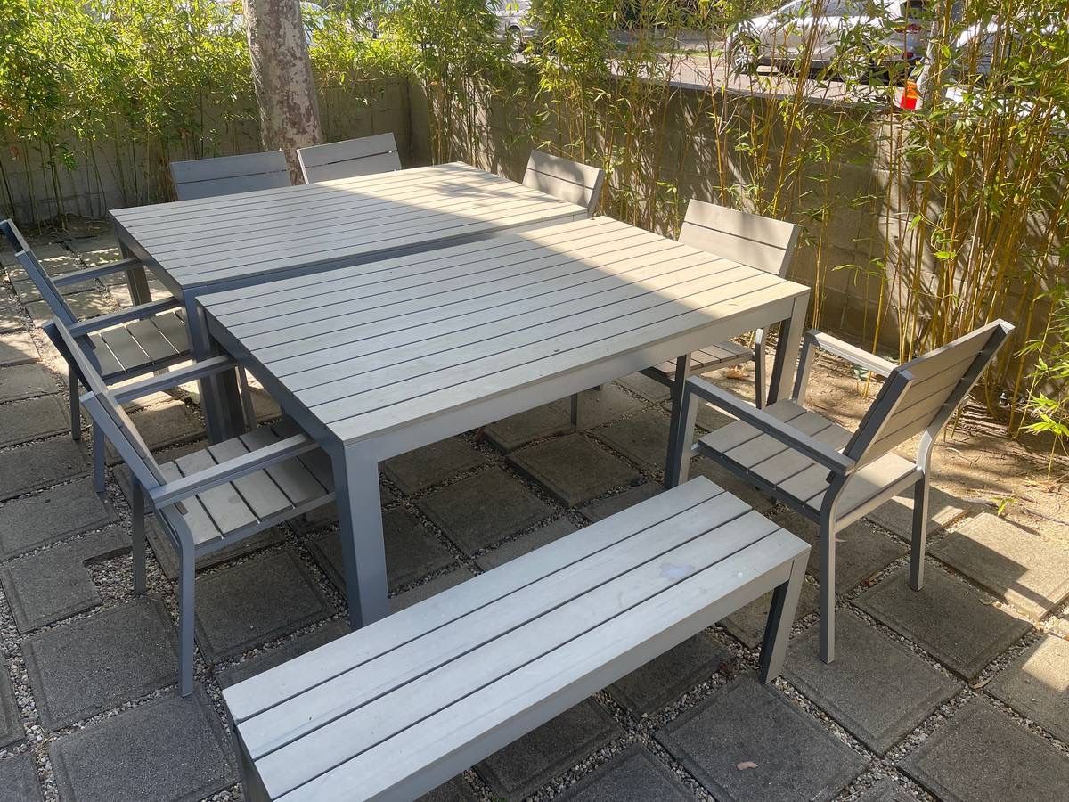 Patio Dining Set – 2 Tables + 7 Chairs + Bench (SET)
