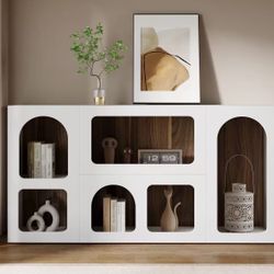 J0290 new assembled 59" Console Table, Wooden Sofa Table Storage Organizer Entrance Table