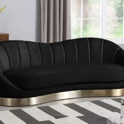 Shelly Velvet Black Sofa

