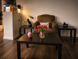 Modern Black Coffee Table Set – Living Room Tables – Excellent Condition