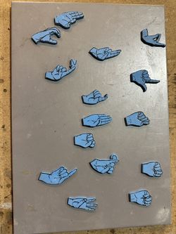 IKEA “BITS” Magnetic Board with ASL (American Sign Language) Hand Sign Magnets