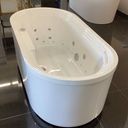 67” x 34” Acrylic Freestanding Tub Center Drain Ready For Pickup