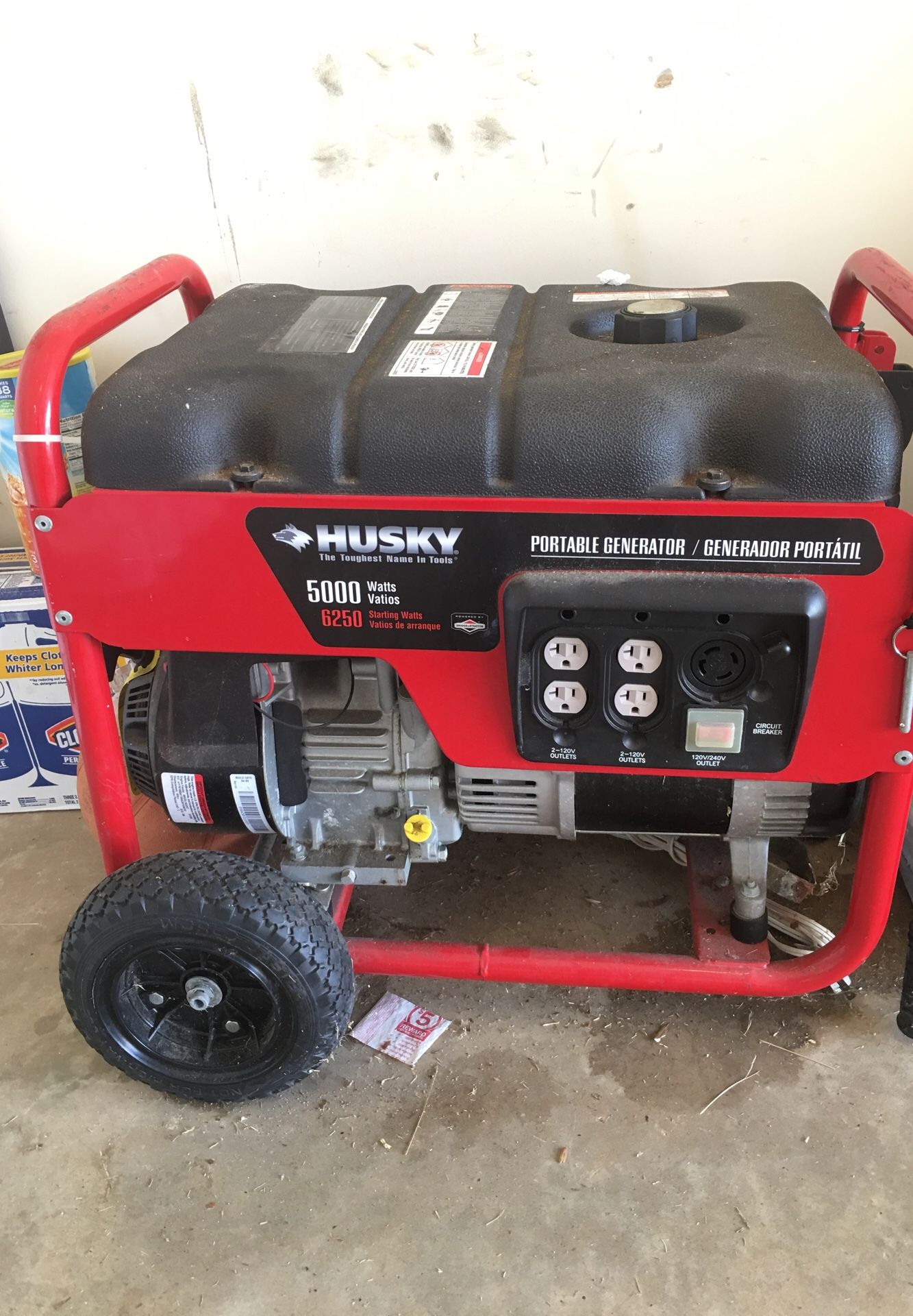 HUSKY 5000 Watts 6250 Starting Watts / Portable Generator for Sale in