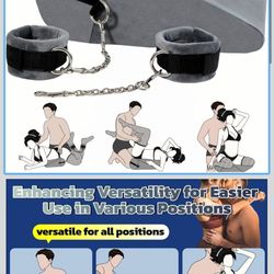 Sex Pillow Cusion Toys for Couples Bondage BDSM Kit with Handcuffs Sex Furniture for Adult Bedroom (Gray) 