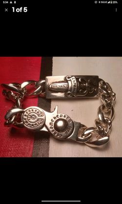 Chrome CH Hearts Gothic Bracelet biker Jewelery cuban link Mens 925 10' Dagger 2000 24mm