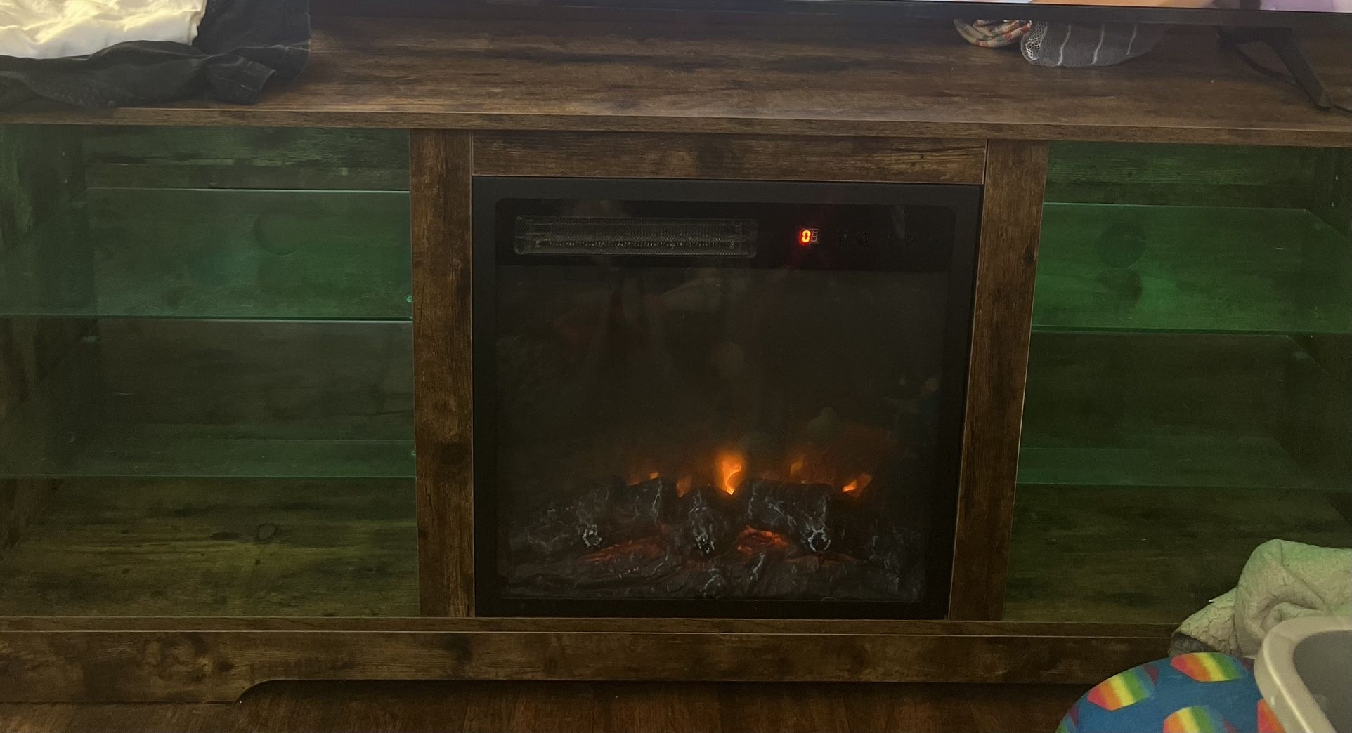 Entertainment Center With Electric Fire Place