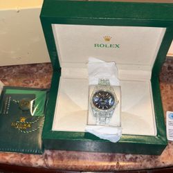 Moissiante Stones Vvs 22ct Silver Sky Dweller Watch (PASSES DIAMOND TESTER) 