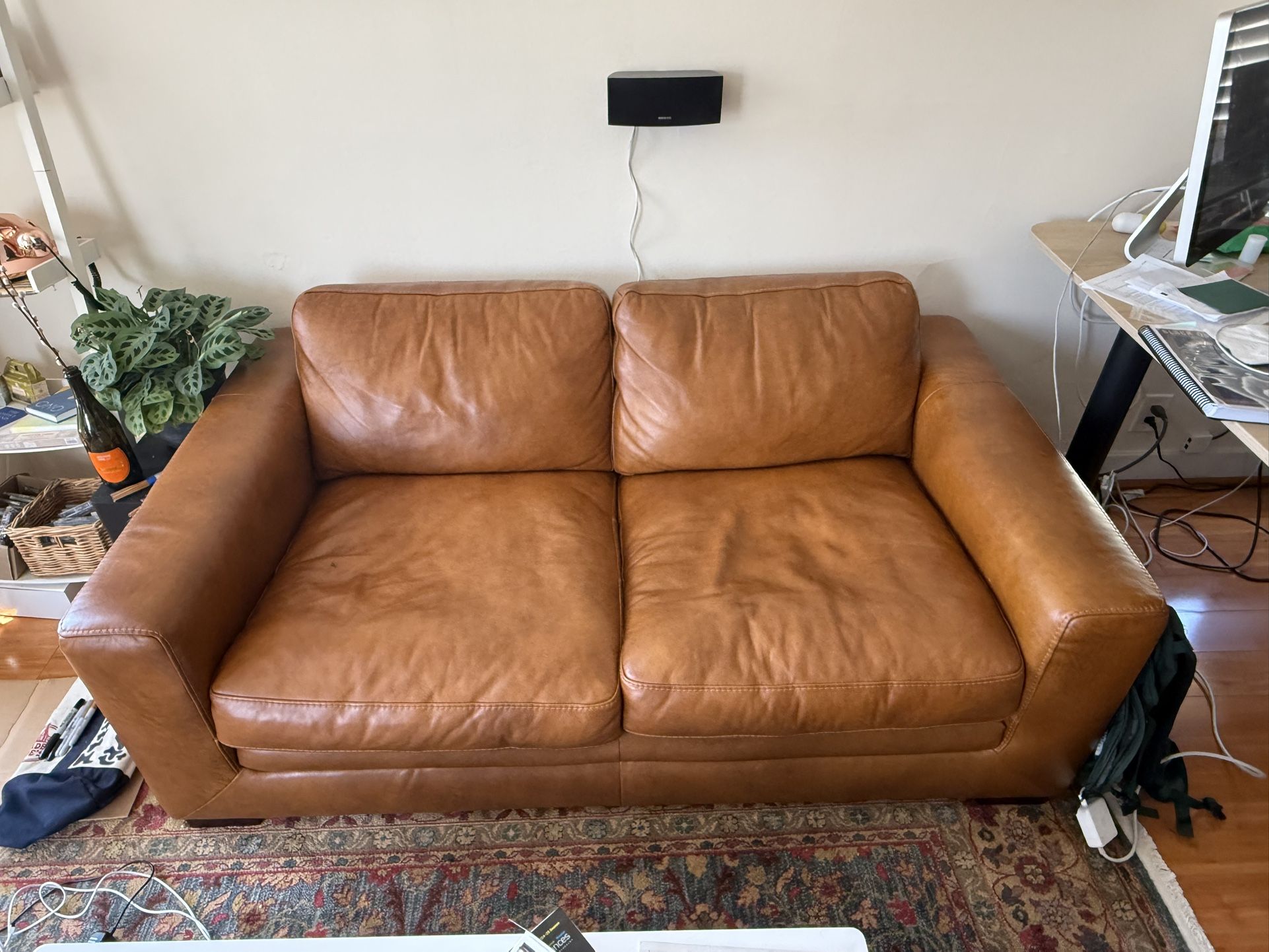 Mason Brown Leather Loveseat