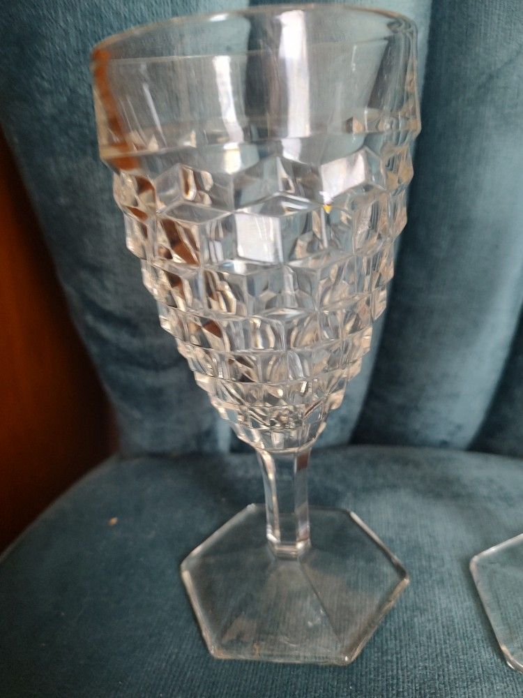 Antique Cut Glass Wine Glasses