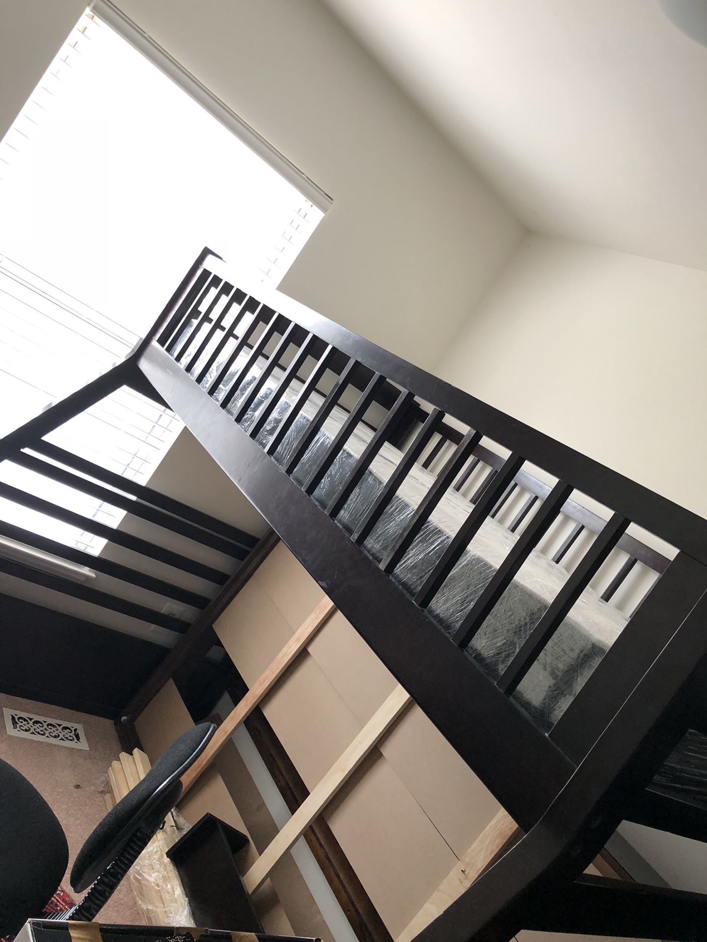 Bunk bed with mattress size one full 2 twin